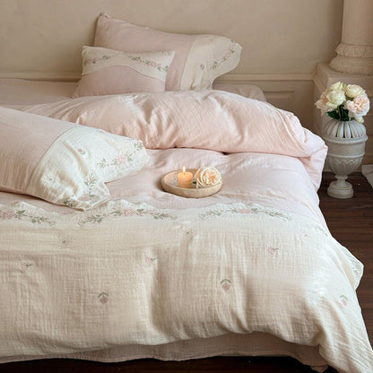 Maeve Floral Double Gauze Bedding Set / Pink