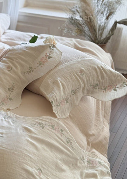 Maeve Floral Double Gauze Bedding Set / Khaki