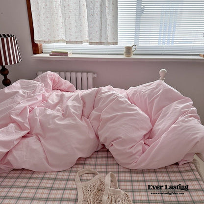 Maisie Soft Pink Plaid Bedding Set