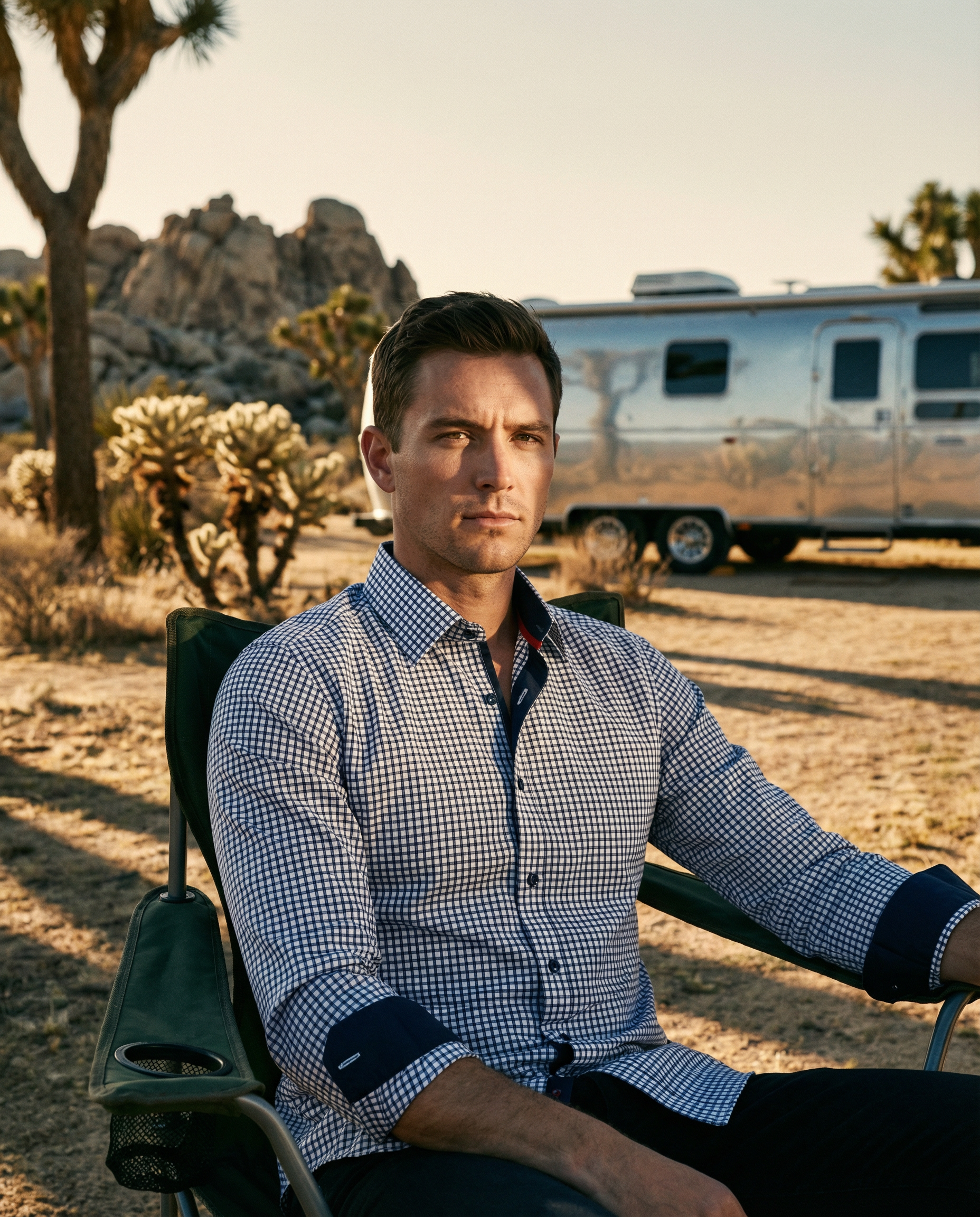 Michael Button-Up Shirt With Contrast Details // Navy Check // Contemporary Fit (Regular)