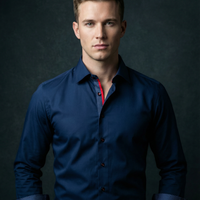 Anthony Button-Up Shirt With Contrast Details // Navy // Contemporary Fit (Regular)