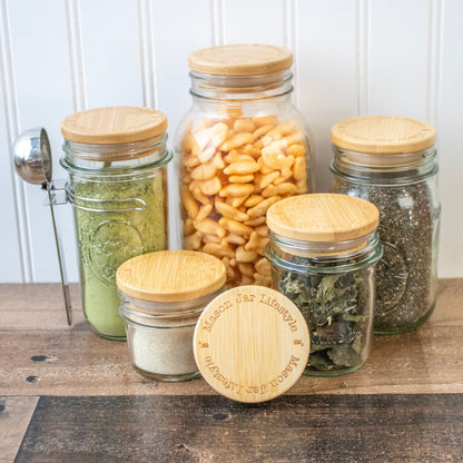Bamboo Storage Stopper Lids for Mason Jars