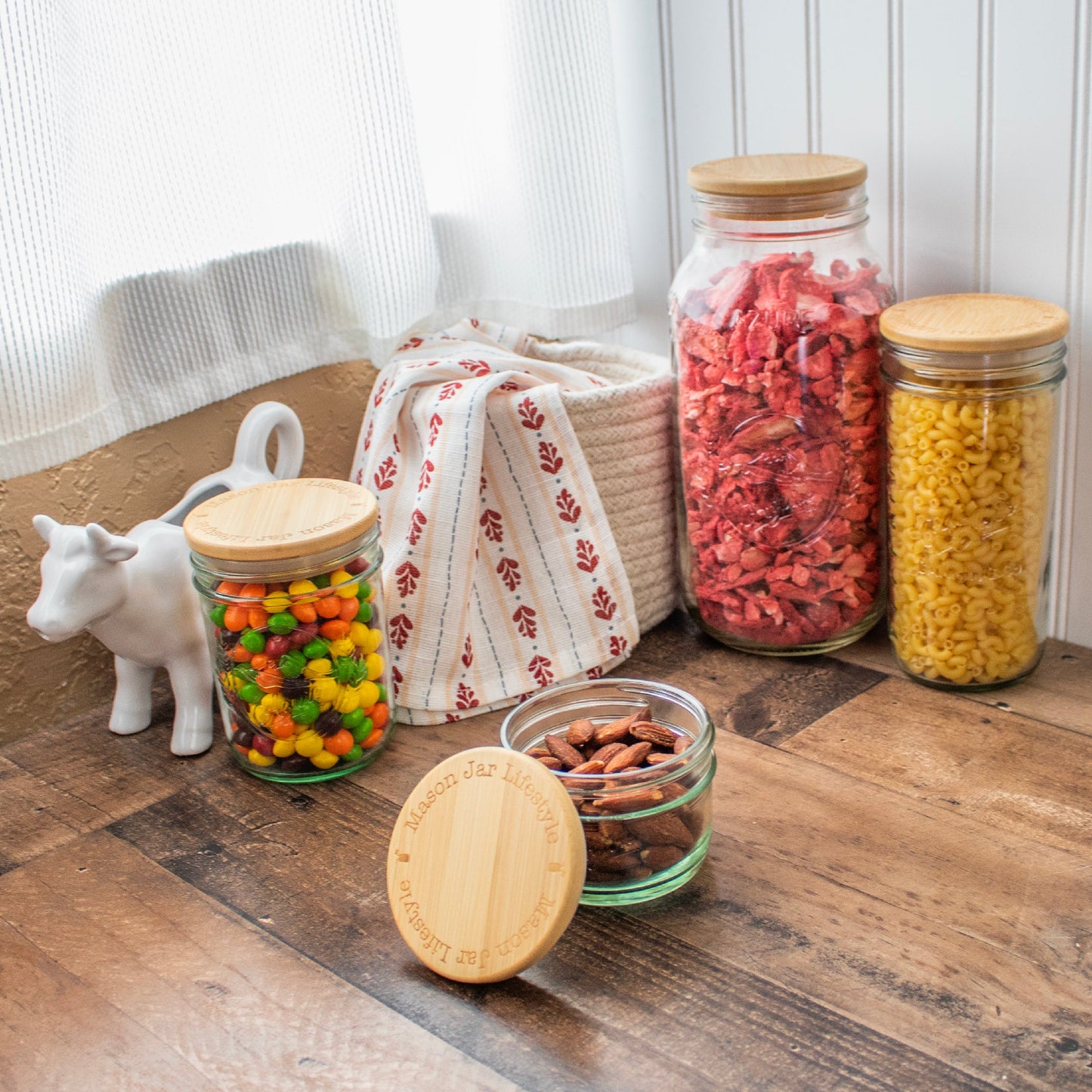 Bamboo Storage Stopper Lids for Mason Jars