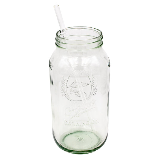 Extra 11 3/4" Long Glass Straws for Half Gallon Mason Jars 4 Pack + Cleaner