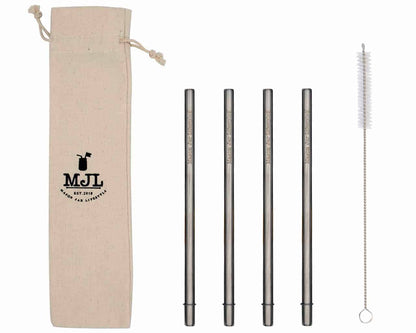 Medium 7 1/4" Safer Rounded End Stainless Steel Straw for Pint Mason Jars