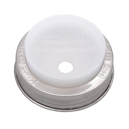 Silicone Straw Hole Tumbler with Stainless Steel Band for Mason Jars