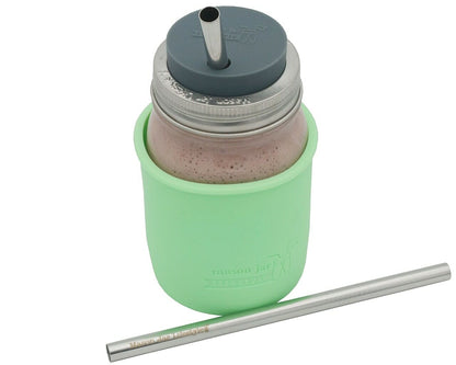 Medium 7 1/4" Stainless Steel Smoothie Straws for Pint Mason Jars
