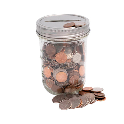 Coin Slot Bank Stainless Steel Lid Inserts for Mason Jars 10 Pack
