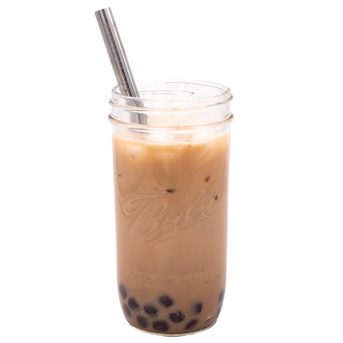 Long 9" Stainless Steel Boba Straws for Quart Mason Jars