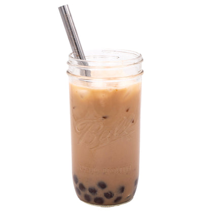 Long 9" Stainless Steel Boba Straws for Quart Mason Jars