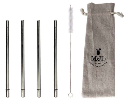 Medium 7 1/4" Safer Rounded End Stainless Steel Straw for Pint Mason Jars