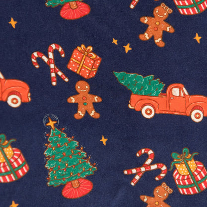 Kids’ Blue Christmas Pajama Set – Cozy Bamboo PJs with Red Truck & Tree Print (2025 Limited Edition)