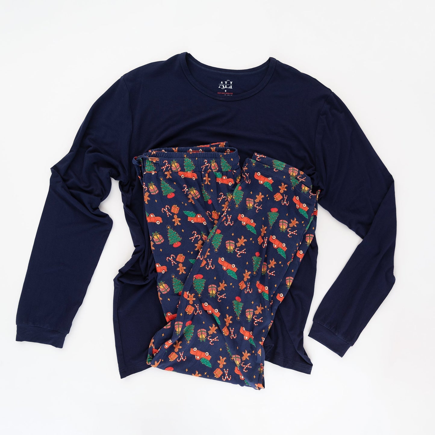 Men’s Christmas Pajama Set – Cozy Bamboo PJs with Red Truck & Tree Print (2025 Limited Edition)