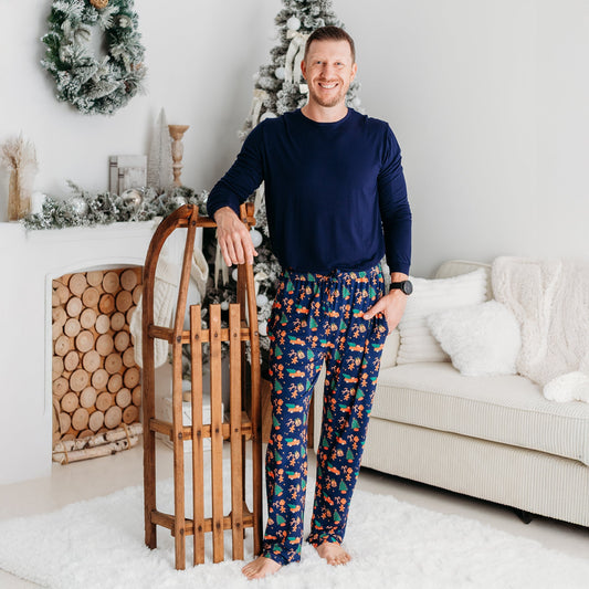 Men’s Christmas Pajama Set: Cozy Bamboo PJs with Red Truck & Tree Print (2025 Limited Edition)