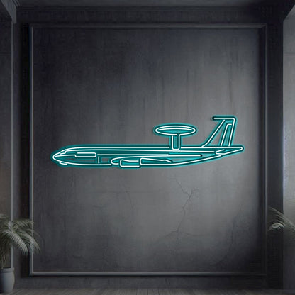 E-3G Sentry Metal Neon Aircraft Wall Art - NCN0028