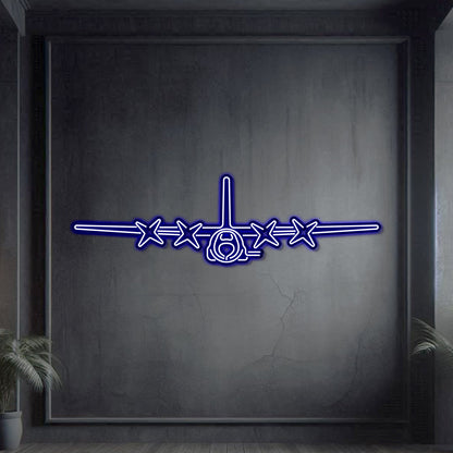 AC-130U Front Metal Neon Aircraft Wall Art - NCN0012