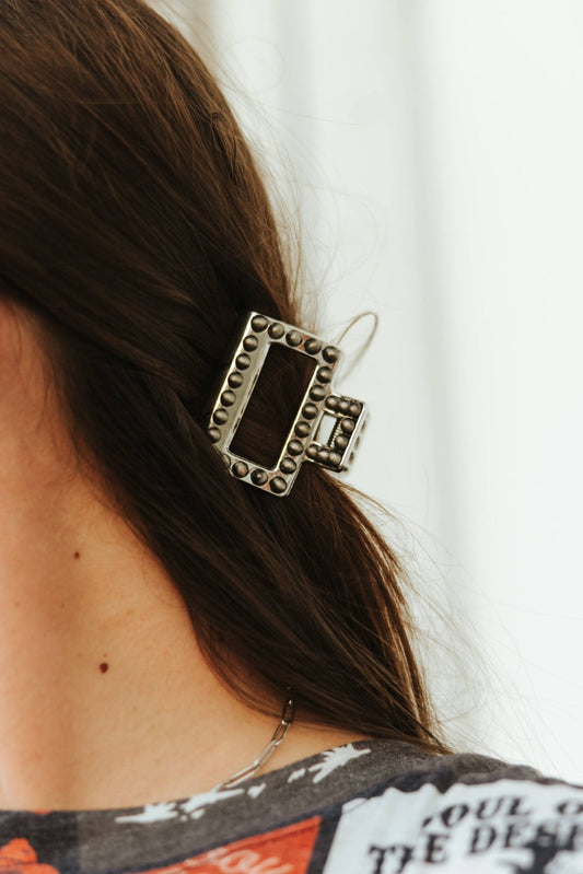 Mini Square Faux Pearl Claw Hair Clip