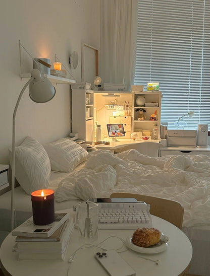 Minimal Bubble Textured Bedding Set / Beige
