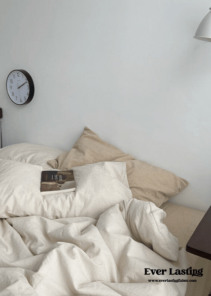 Minimal Mixed Gingham Bedding Set / Blue