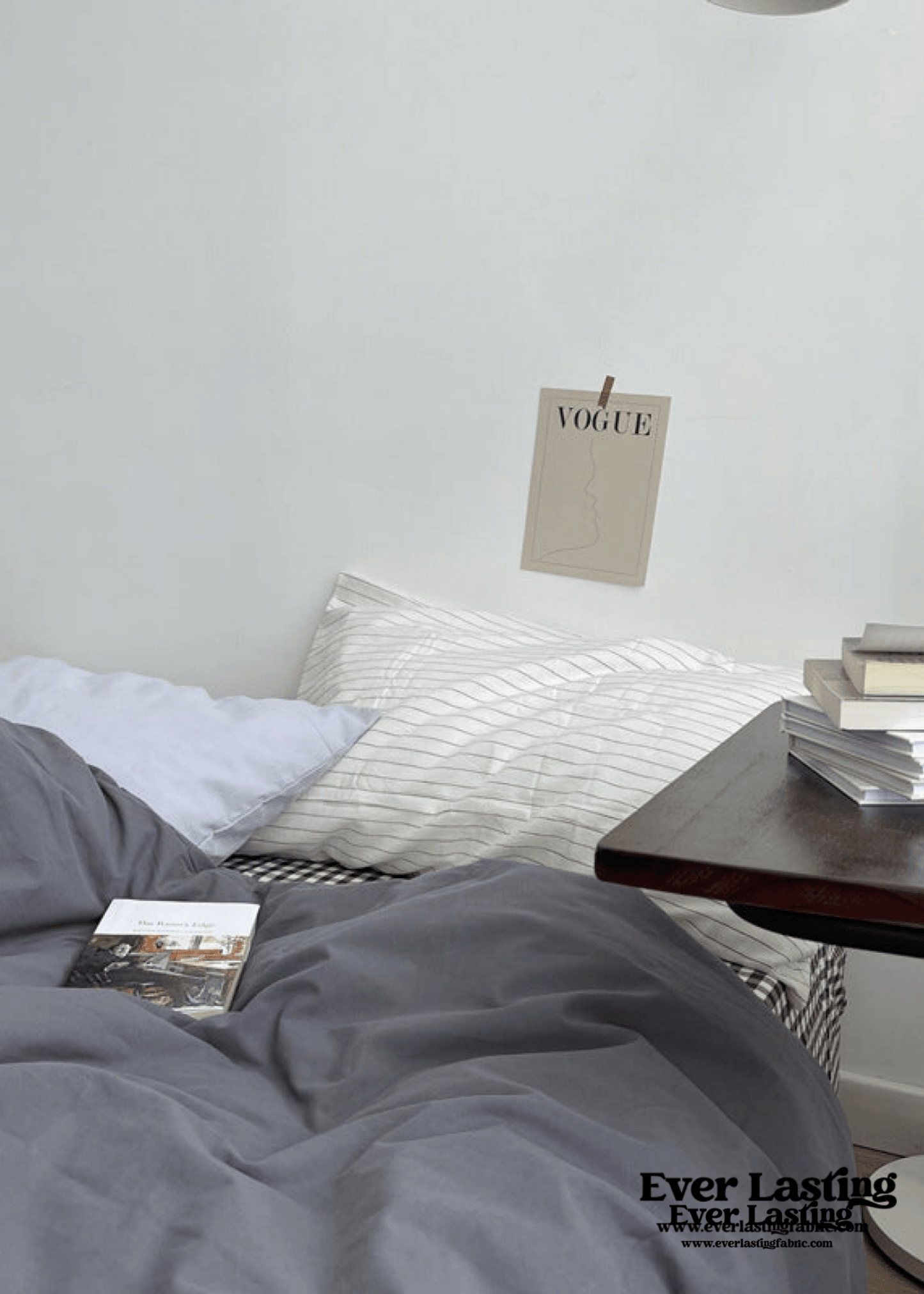 Minimal Mixed Gingham Bedding Set / White