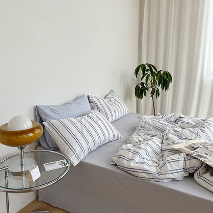 Minimal Stripe Bedding Set / Pink