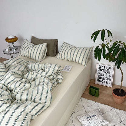 Minimal Stripe Bedding Set / Pink