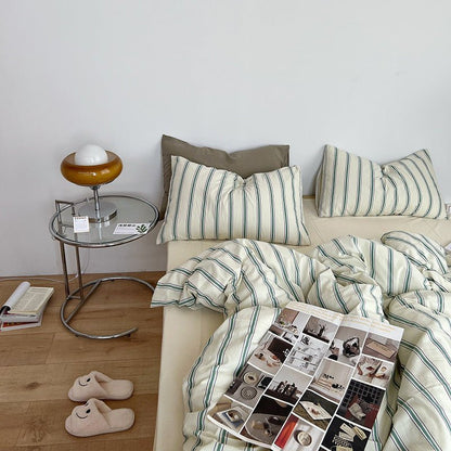 Minimal Stripe Bedding Set / Pink