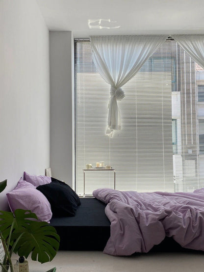 Mixed Color Bedding Set / Pastel Pink + Black