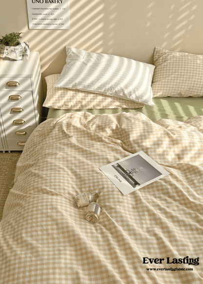 Mixed Gingham Duvet Cover (4 Colors)