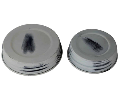 Antique White Shabby Chic Mason Jar Lids 4 Pack