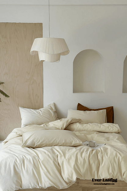 Modern Washed Cotton Bedding Set / Black