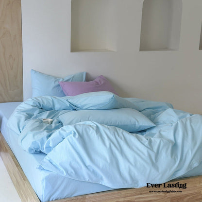 Modern Washed Cotton Bedding Set / Maple Red