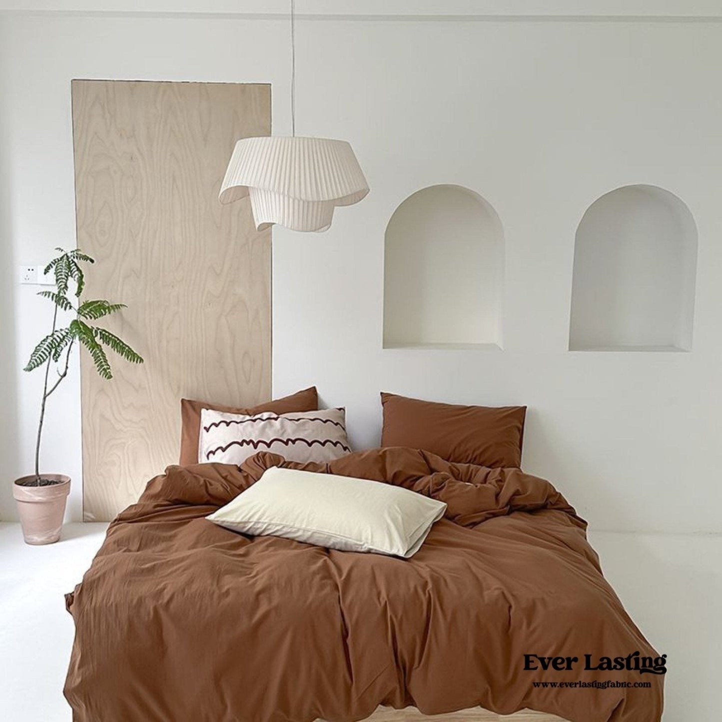 Modern Washed Cotton Bedding Set / Purple