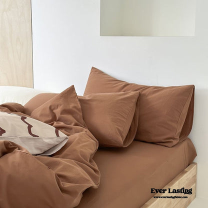 Modern Washed Cotton Bedding Set / Purple
