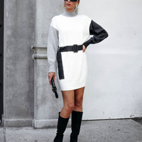 Muse By Magnolia Color Block Belted Sweater Dress - FINAL SALE