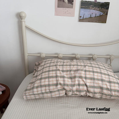 Muted Blush Cotton Pillowcase / Yellow