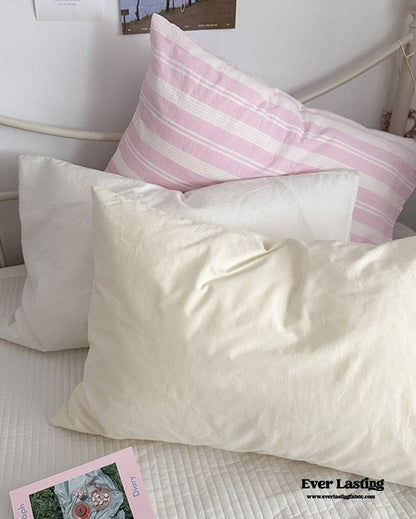 Muted Blush Cotton Pillowcase / Yellow