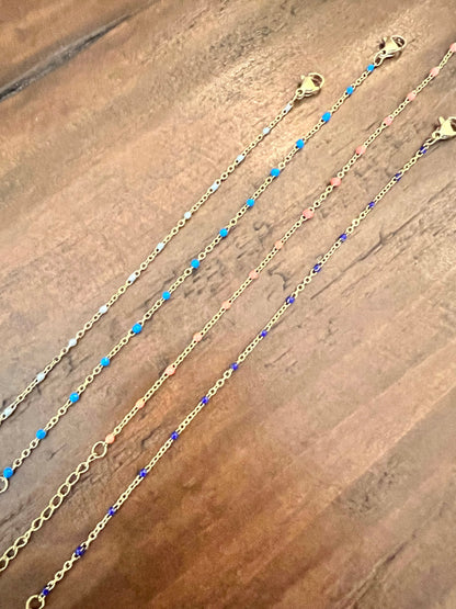 gold chain beaded bracelet