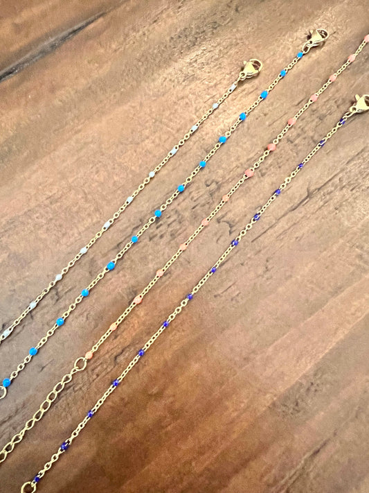 gold chain beaded bracelet