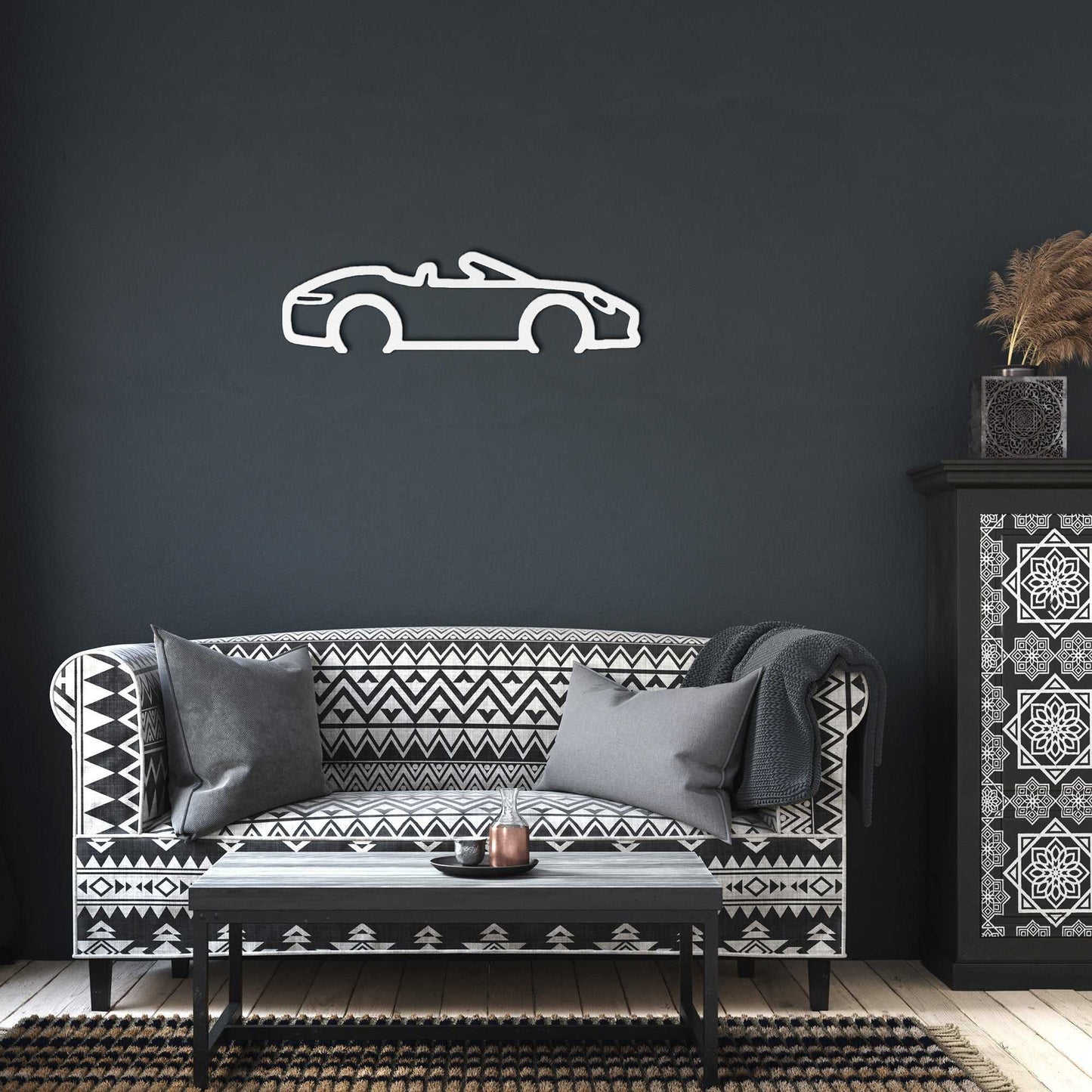 Automotive metal wall art convertible silhouette Automotive Gift