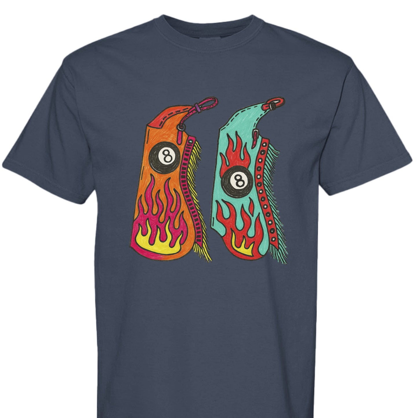 flaming eight ball chaps- CC tee