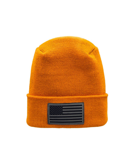 Haakwear American Flag Beanie, H Stitch Circular Knit Cuffed Beanie, Patented, Made in USA