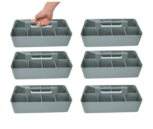 Enjoy Organizer - 6 PACK Portable Caddy Stackable Divided Organizer with Handle 8 Compartment - Made In USA