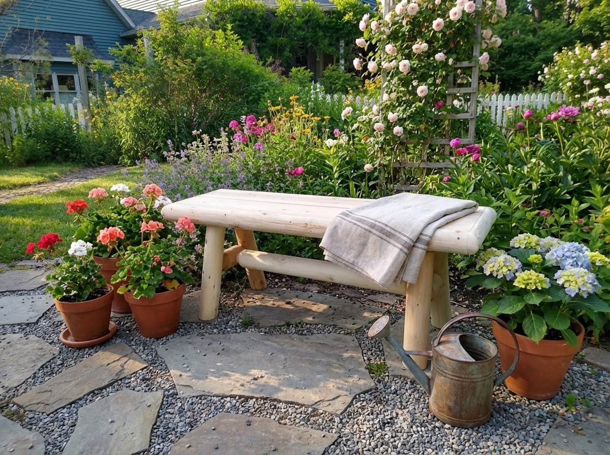 Outdoor Farmhouse Entryway Bench