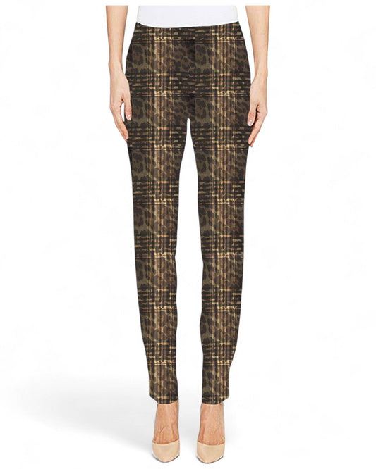 Krazy Larry P507 Pull on Pant - Brown Plaid