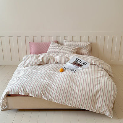 Parker Minimalist Striped Bedding Set / Blue & Brown