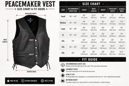 Legendary Peacekeeper Vintage Leather Gun-Pocket Vest