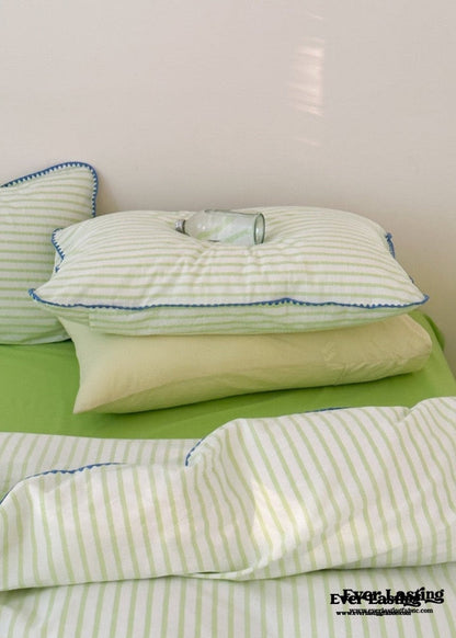 Pepper Candy Stripe Bedding Set / Blue + Yellow