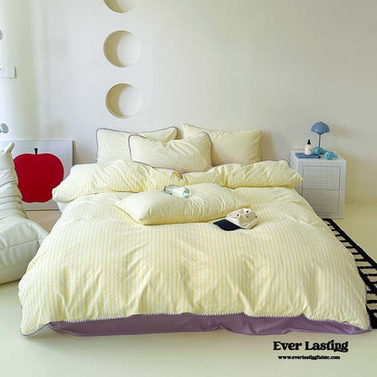 Pepper Candy Stripe Bedding Set / Blue + Yellow