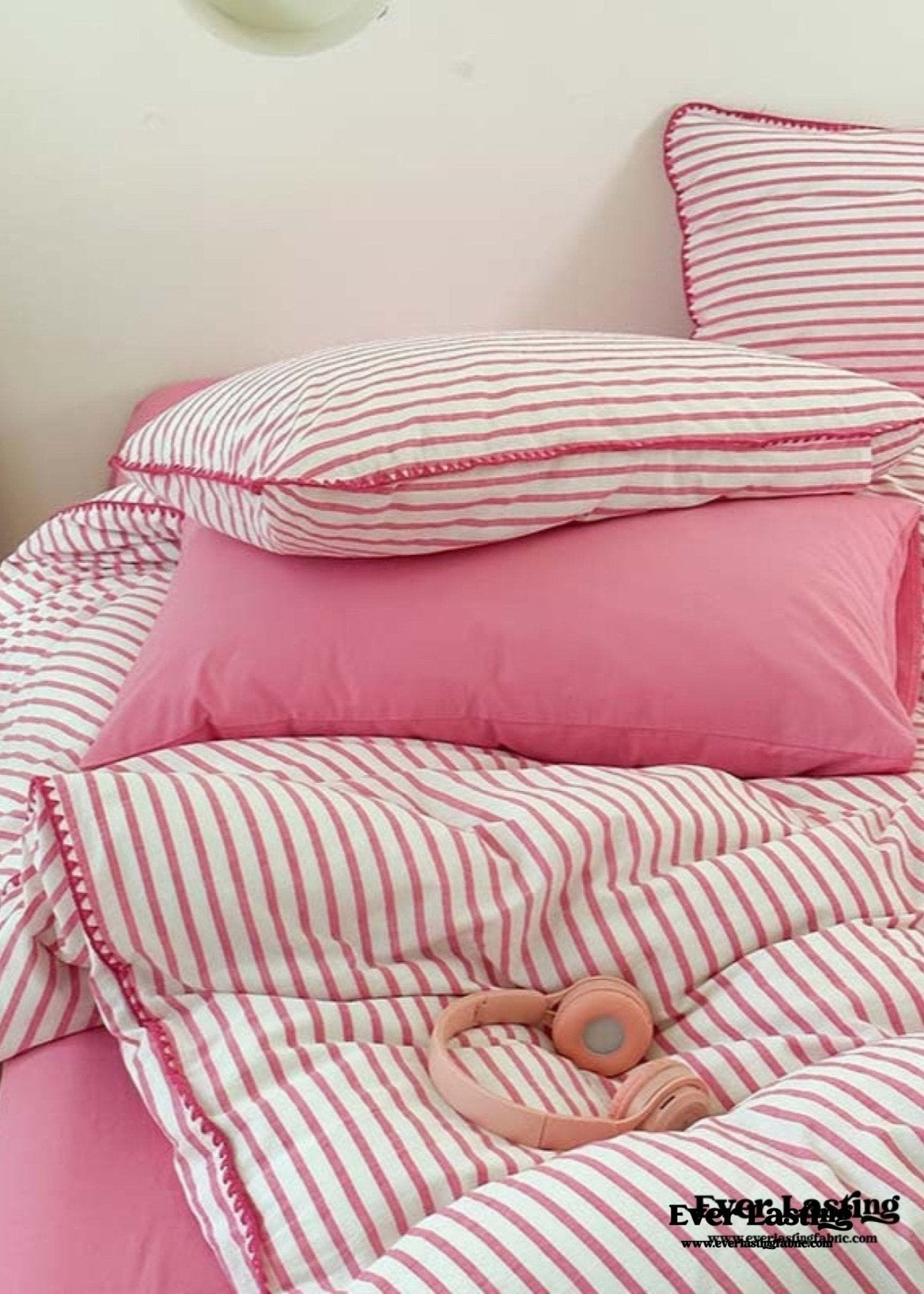 Pepper Candy Stripe Bedding Set / Purple + Green